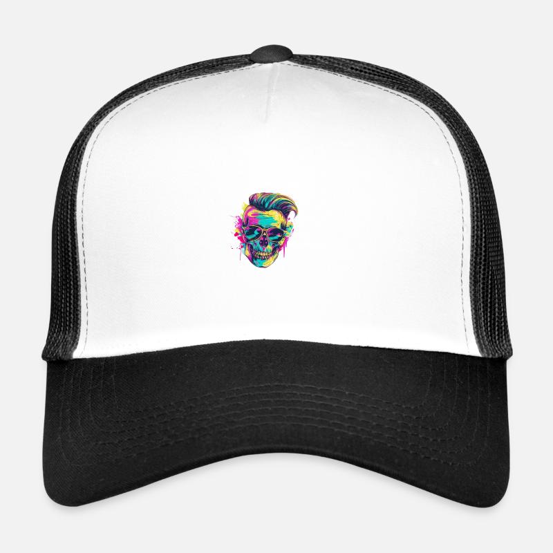 Techno Totenkopf Party Frisur Trucker Cap