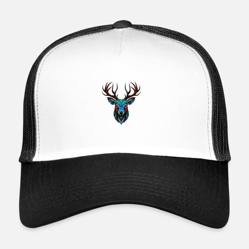Portrait De Cerf Coloré Casquette trucker 
