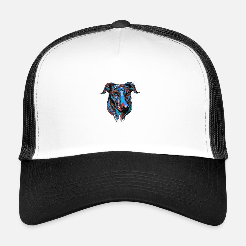 Lévrier chien portrait coloré Casquette trucker 