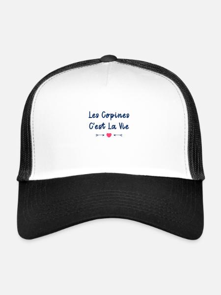 Les copines c'est la vie - Casquette trucker  - blanc/noir - Devant