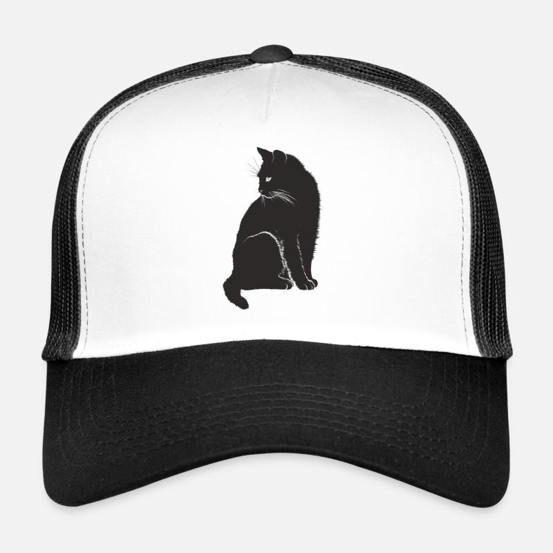 douce idée cadeau Chat Noir Casquette trucker 