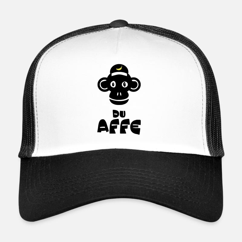 du Affe - Trucker Cap - Weiß/Schwarz
