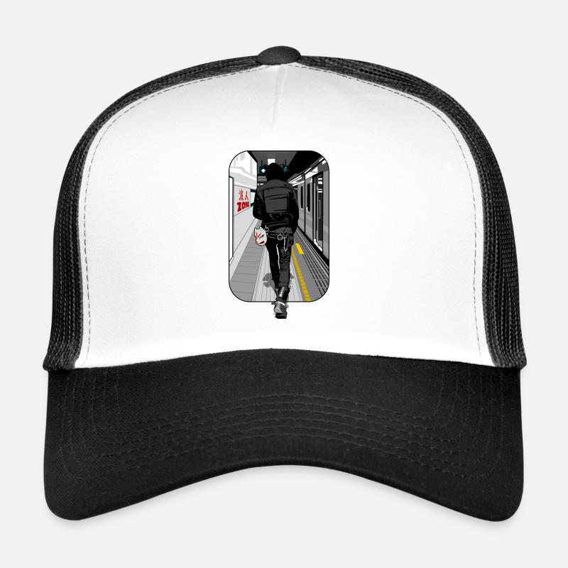 Métro de Tokyo - Casquette trucker  - blanc/noir