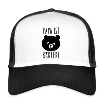 Papa Bär ist perfekt - Trucker Cap - Weiß/Schwarz - Vorne
