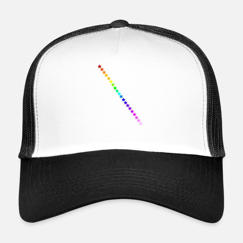 Sterne Regenbogen Geschenkidee bunt Farben - Trucker Cap - Weiß/Schwarz