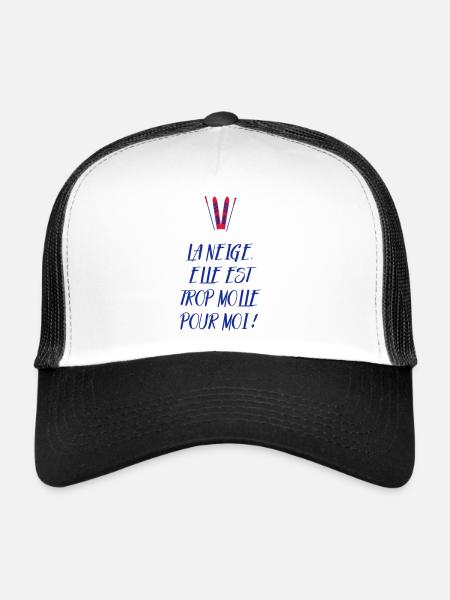 La neige, elle est trop molle pour moi ! Culte - Casquette trucker  - blanc/noir - Devant