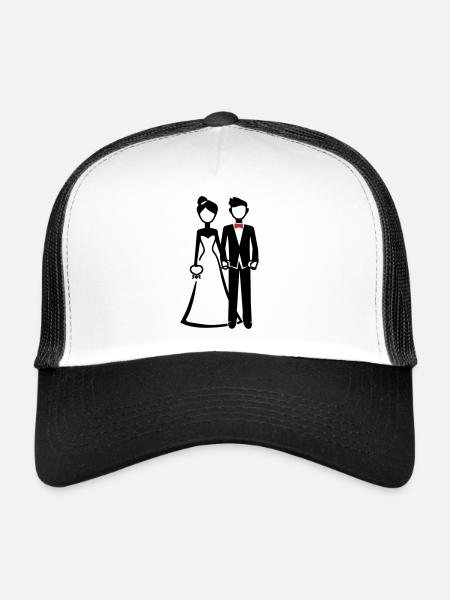 Bride and groom bride - Trucker Cap - white/black - Front