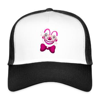 clown, pink, sunglasses, carnival, accurate, alaaf - Trucker Cap - white/black - Front