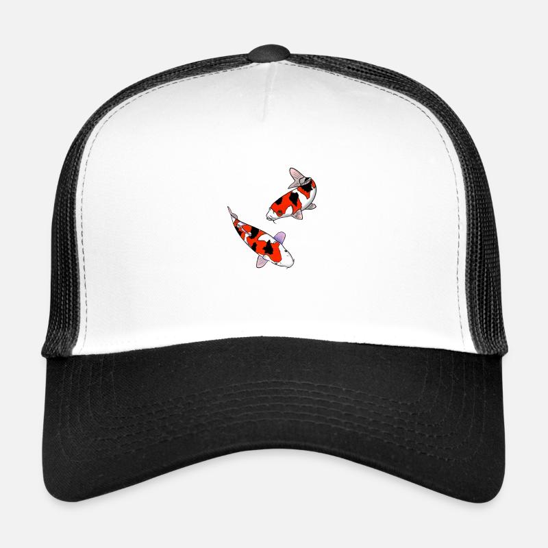 Koi-Karpfen - Trucker Cap - Weiß/Schwarz