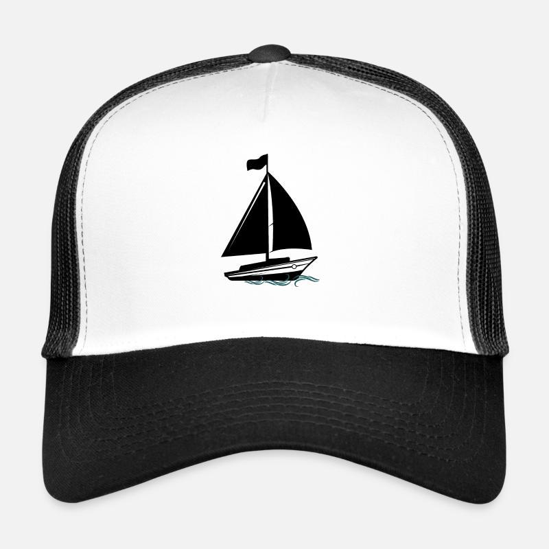 Segelboot - Trucker Cap - Weiß/Schwarz