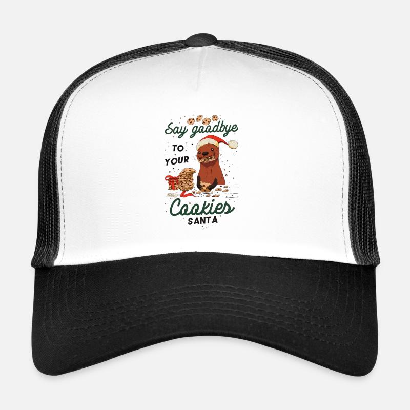 Loutre Cadeau de Noël Biscuits de Loutre Noël Noël Casquette trucker 