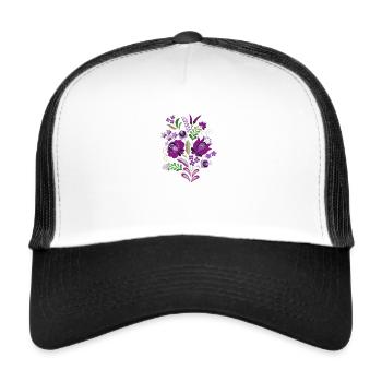 ungarische blumen, blumen, paprika. chilli,ungarn - Trucker Cap - Weiß/Schwarz - Vorne