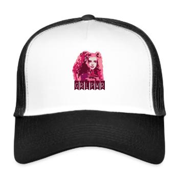 Grlpwr, girlspower, filles, pouvoir des femmes, rose - Casquette trucker  - blanc/noir - Devant