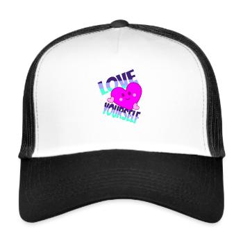 Love yourself 2 - Trucker Cap - Weiß/Schwarz - Vorne