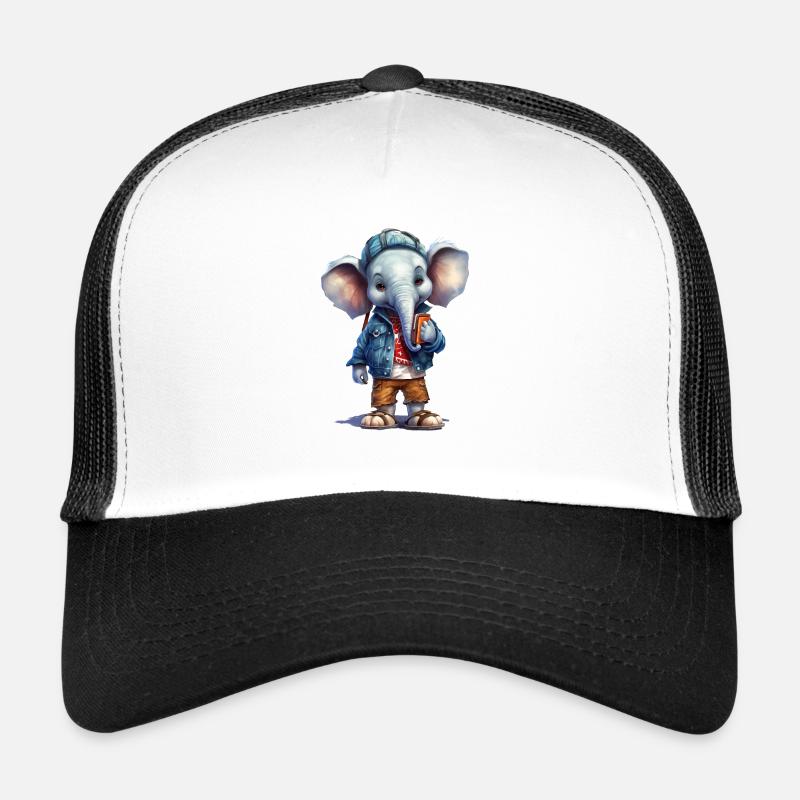 Dessin animé mignon d'éléphant Casquette trucker 