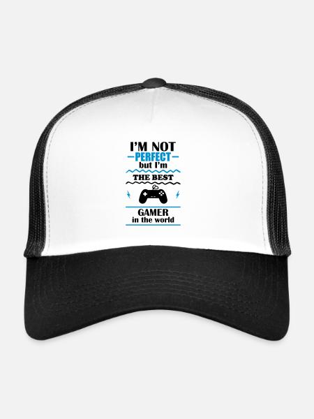 Pas parfait, mais le meilleur joueur du monde - Casquette trucker  - blanc/noir - Devant