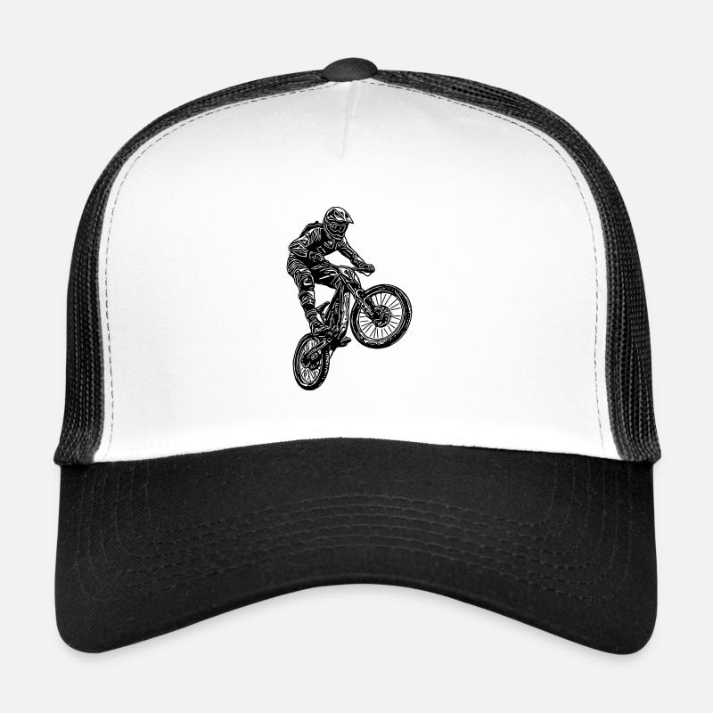 Cooler Radfahrer Springender Mountainbiker Trucker Cap