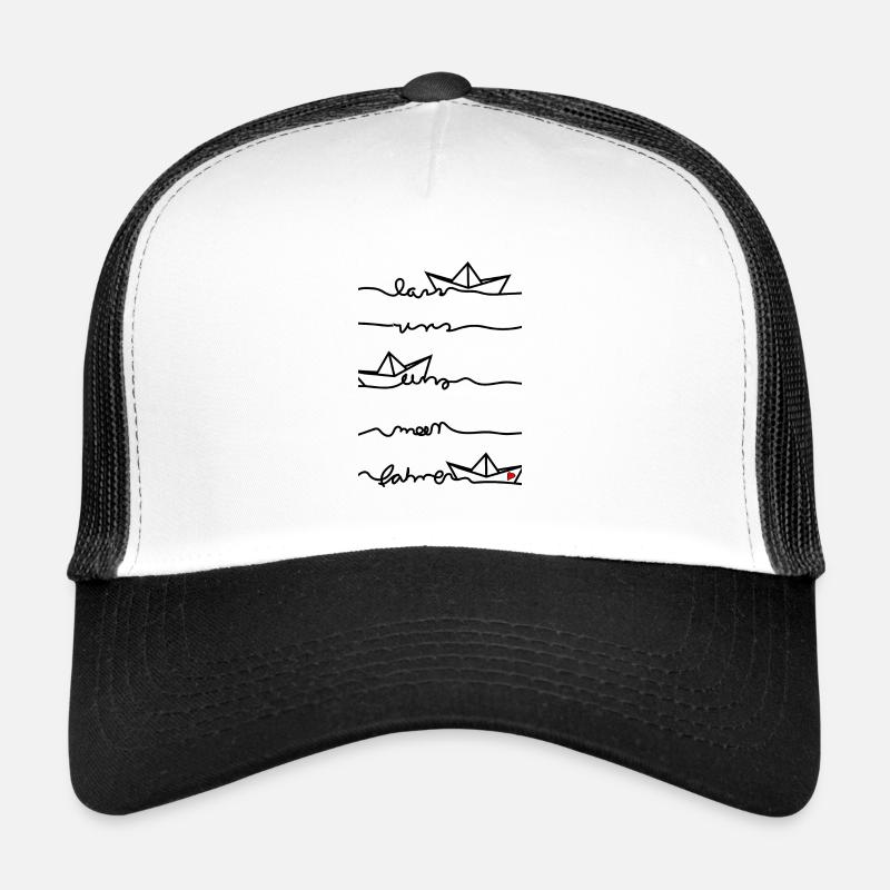 Papierschiff Papierboot Meer Herz Trucker Cap