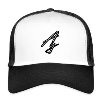 Transparentes schwarzes Arnery-Logo - Trucker Cap - Weiß/Schwarz - Vorne