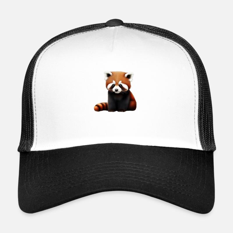 Lustiger roter Panda - Trucker Cap - Weiß/Schwarz