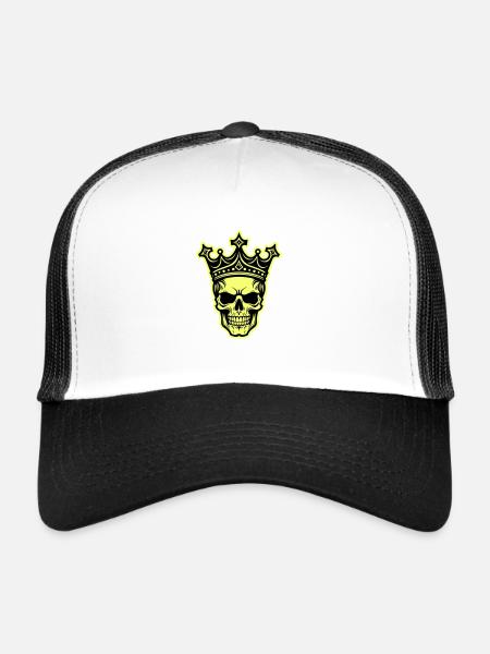 Skull King Crown - Trucker Cap - white/black - Front