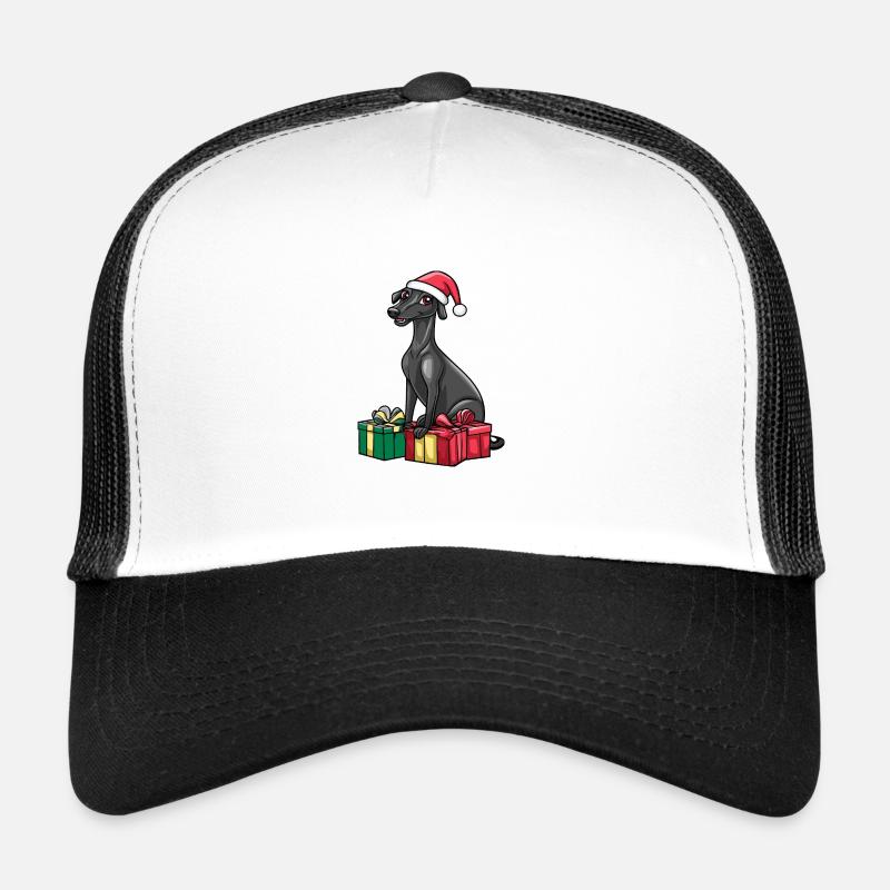 Greyhound Hund Weihnachten Geschenke - Trucker Cap - Weiß/Schwarz