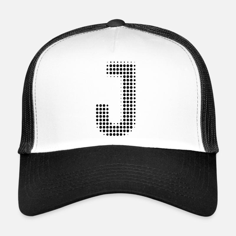 J letter dots grid Trucker Cap