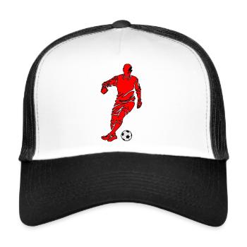 Soccer - Trucker Cap - Weiß/Schwarz - Vorne
