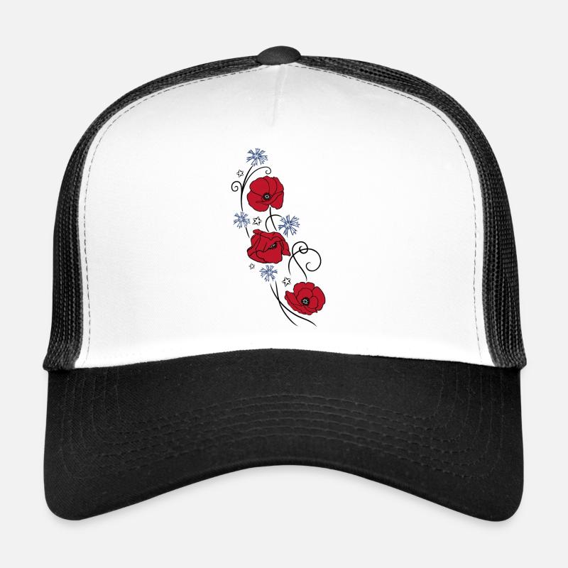 Coquelicots. Design d'été. Casquette trucker 