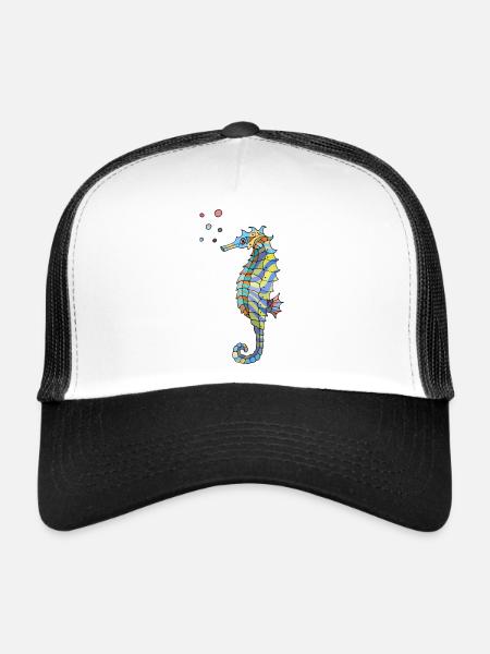 Seepferdchen - Trucker Cap - Weiß/Schwarz