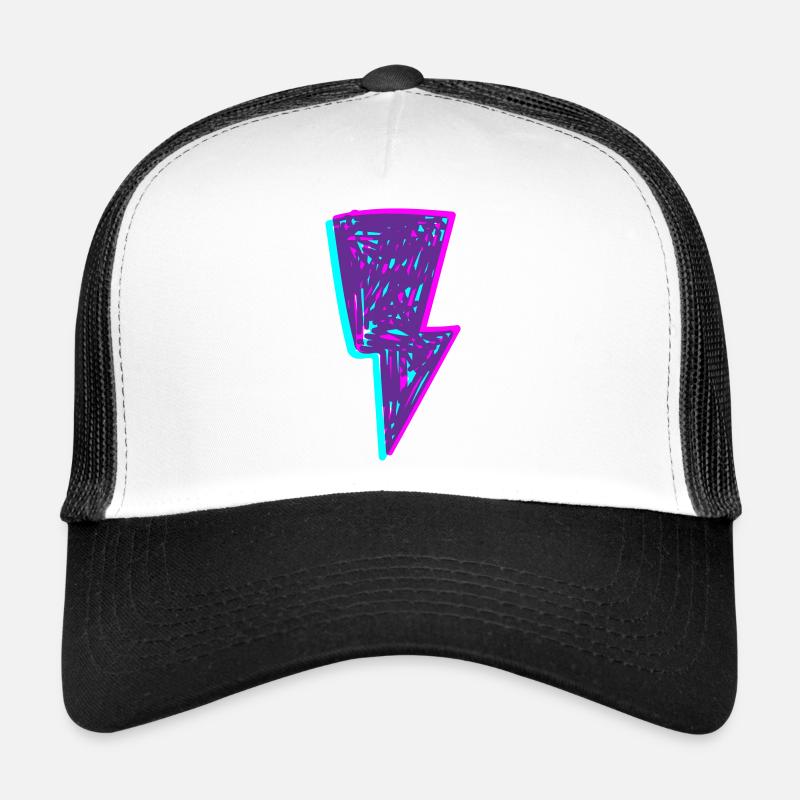 Psychedelischer Neonstrahl - Trucker Cap - Weiß/Schwarz