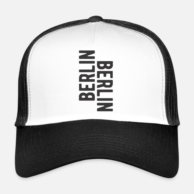 Berlin lettering Berlin Berlin slogan - Trucker Cap - white/black