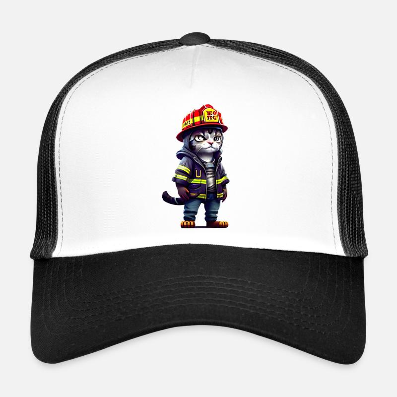 Feuerwehrkatze - Trucker Cap - Weiß/Schwarz