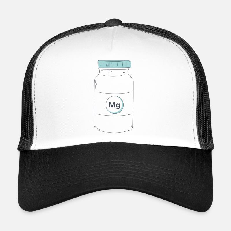 Complément alimentaire protéine de magnésium - Casquette trucker  - blanc/noir