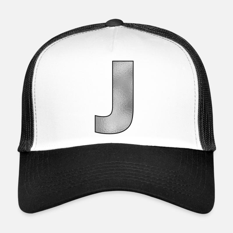 Lettre J Argent Casquette trucker 