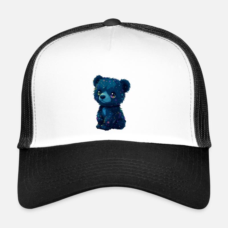 Little Black Teddy Bear - Trucker Cap - white/black
