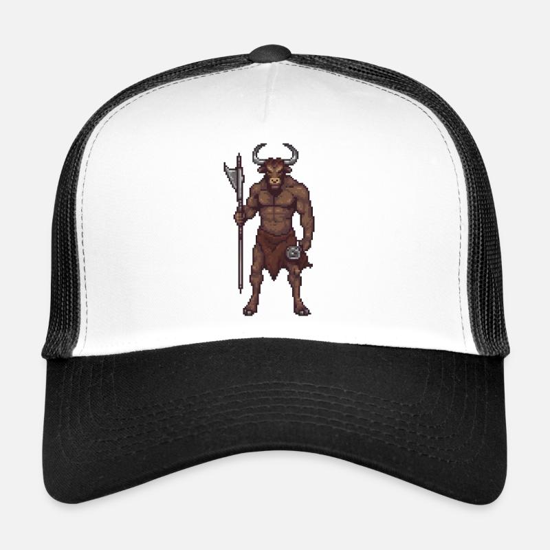 Mächtiges Minotaurus-Pixel Trucker Cap
