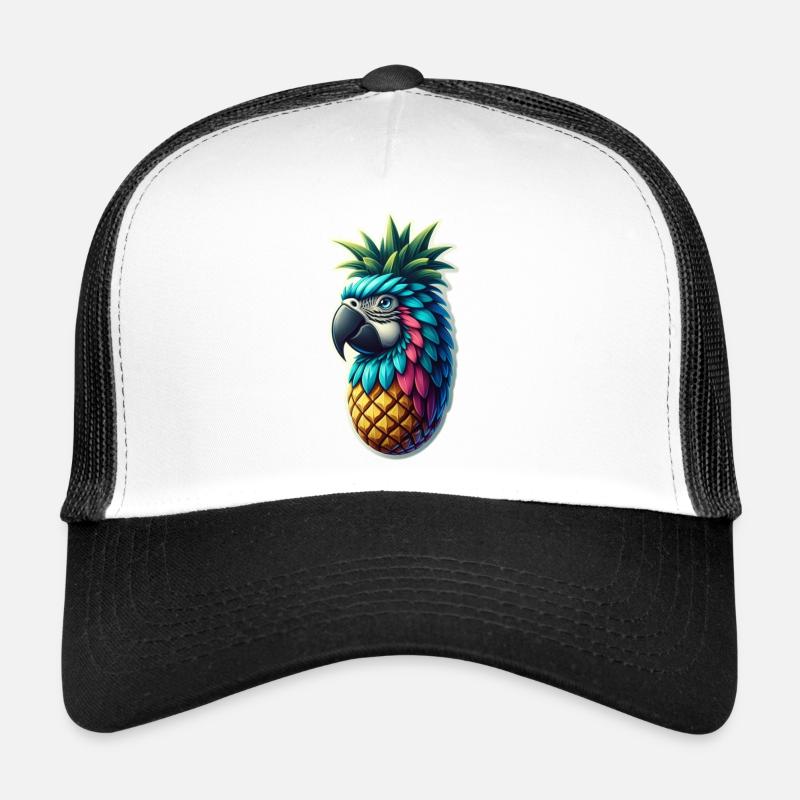 Pineapple Parrot - Trucker Cap - white/black