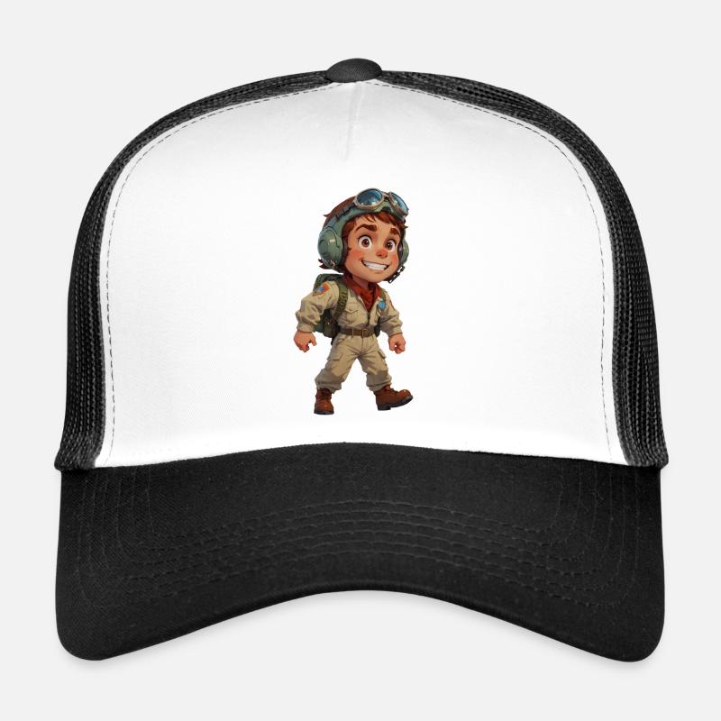 Pilote de chasse de dessin animé mignon Casquette trucker 