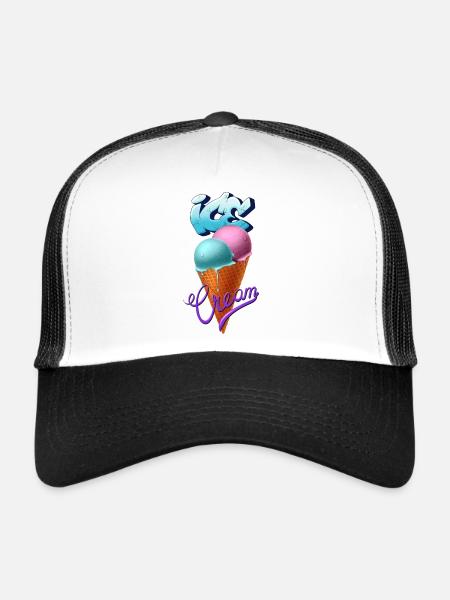 Glace - Casquette trucker  - blanc/noir - Devant