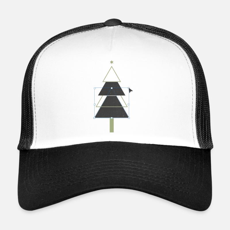 Designer Weihnachtsbaum - Trucker Cap - Weiß/Schwarz