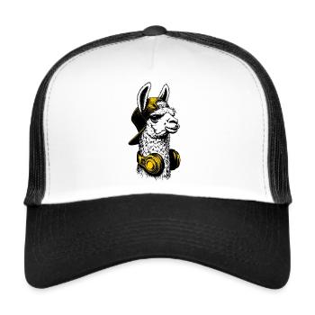 Streamer Gamer Lama - Trucker Cap - white/black - Front
