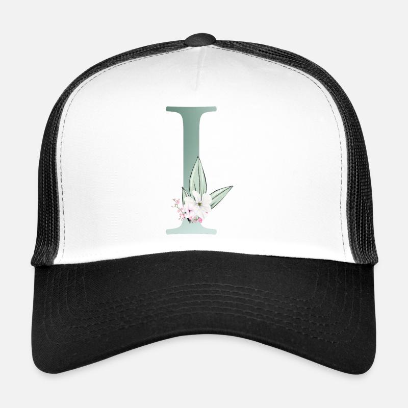 I Monogramm, Floral, personalisierbar Trucker Cap