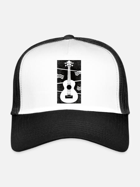 Ukulele meets geometry black - Trucker Cap - Weiß/Schwarz