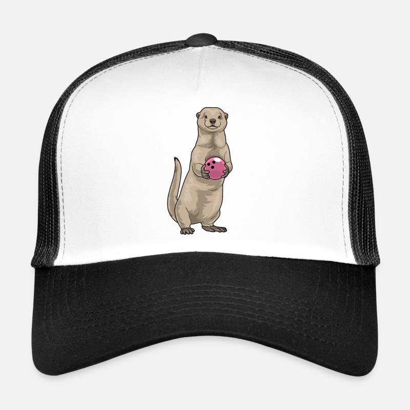 Otter Bowling Boule de bowling - Casquette trucker  - blanc/noir