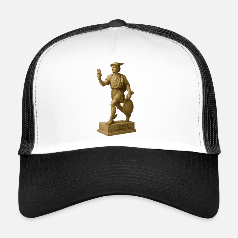 Antike Philosophenfigur mit Smartphone - Trucker Cap - Weiß/Schwarz