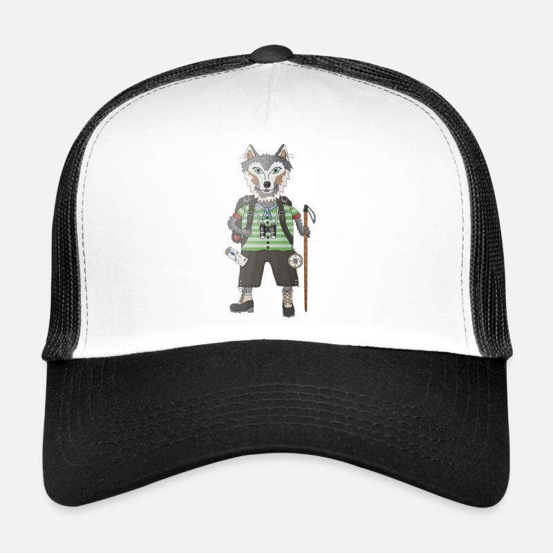 wander like a wolf free and wild - Trucker Cap - white/black