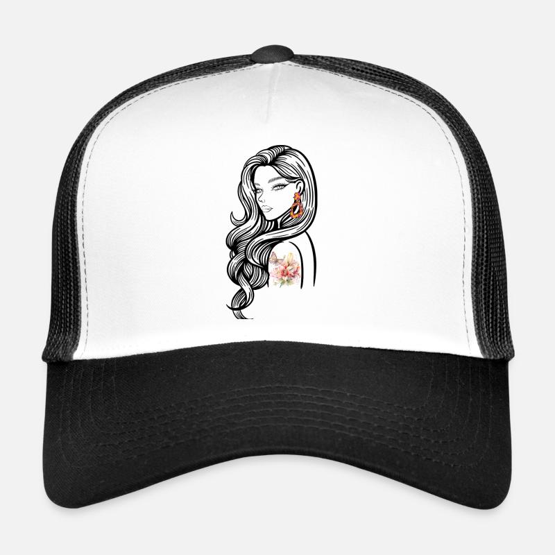 Explodiertes Tattoo Blumendesign Trucker Cap