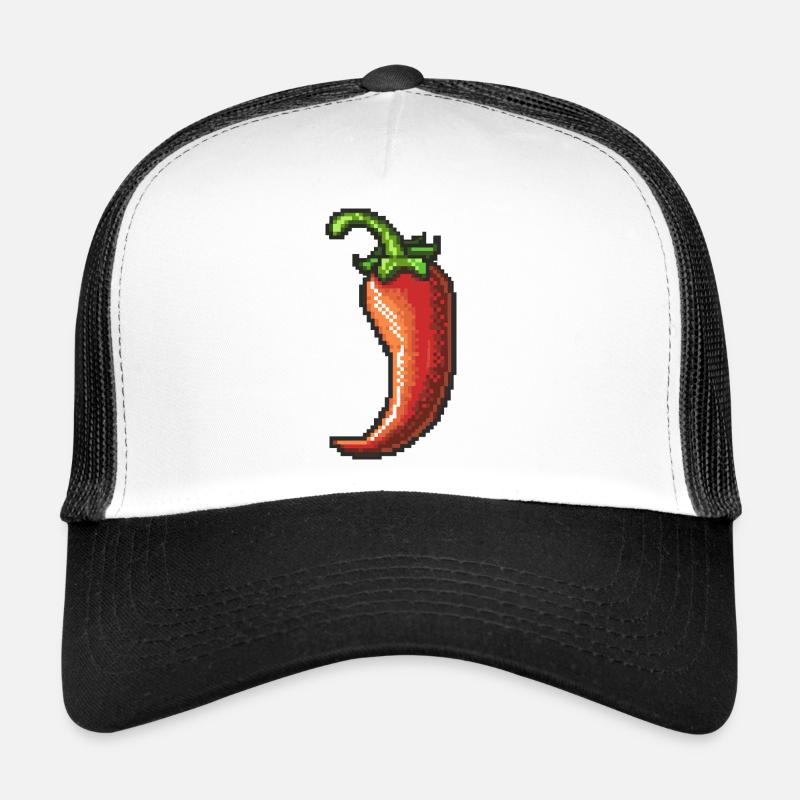 Pixel Chili Pepper Retro Gloss Trucker Cap