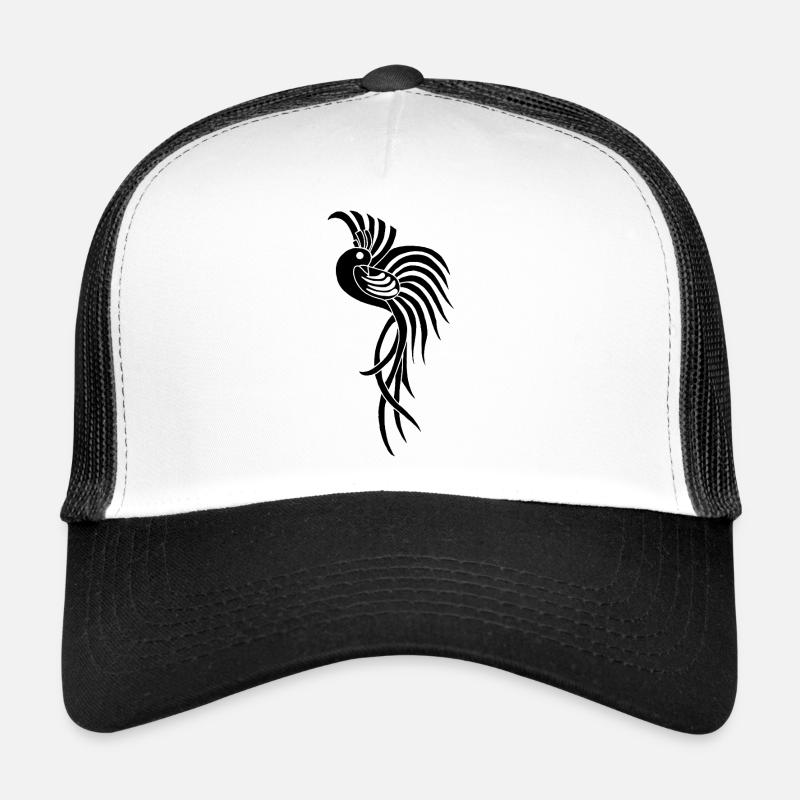 Oiseau du paradis noir Casquette trucker 